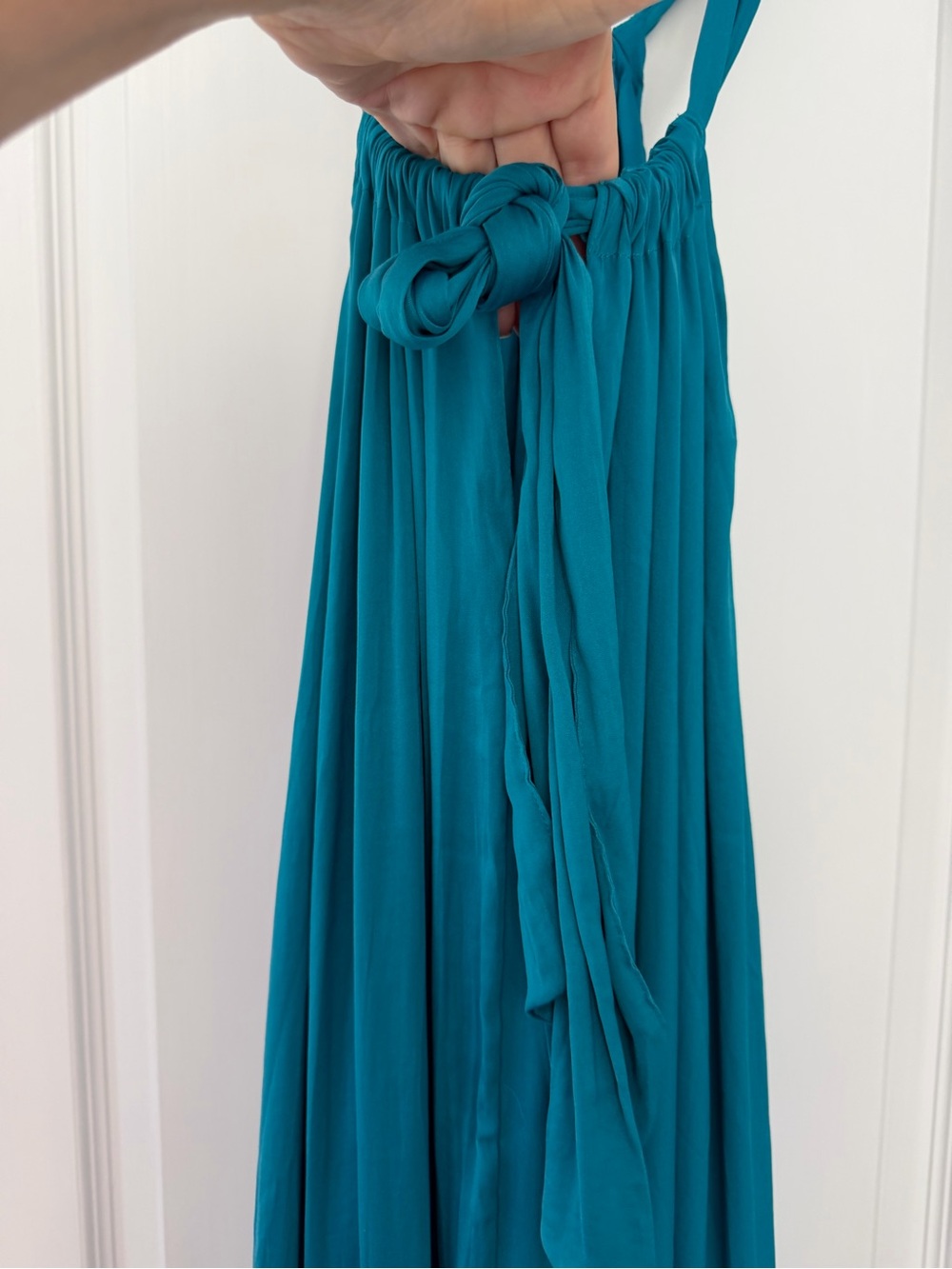 Banana Republic Factory Teal Tie Back Maxi Dress Pockets Sleeveless Medium NWT - Picture 7 of 11